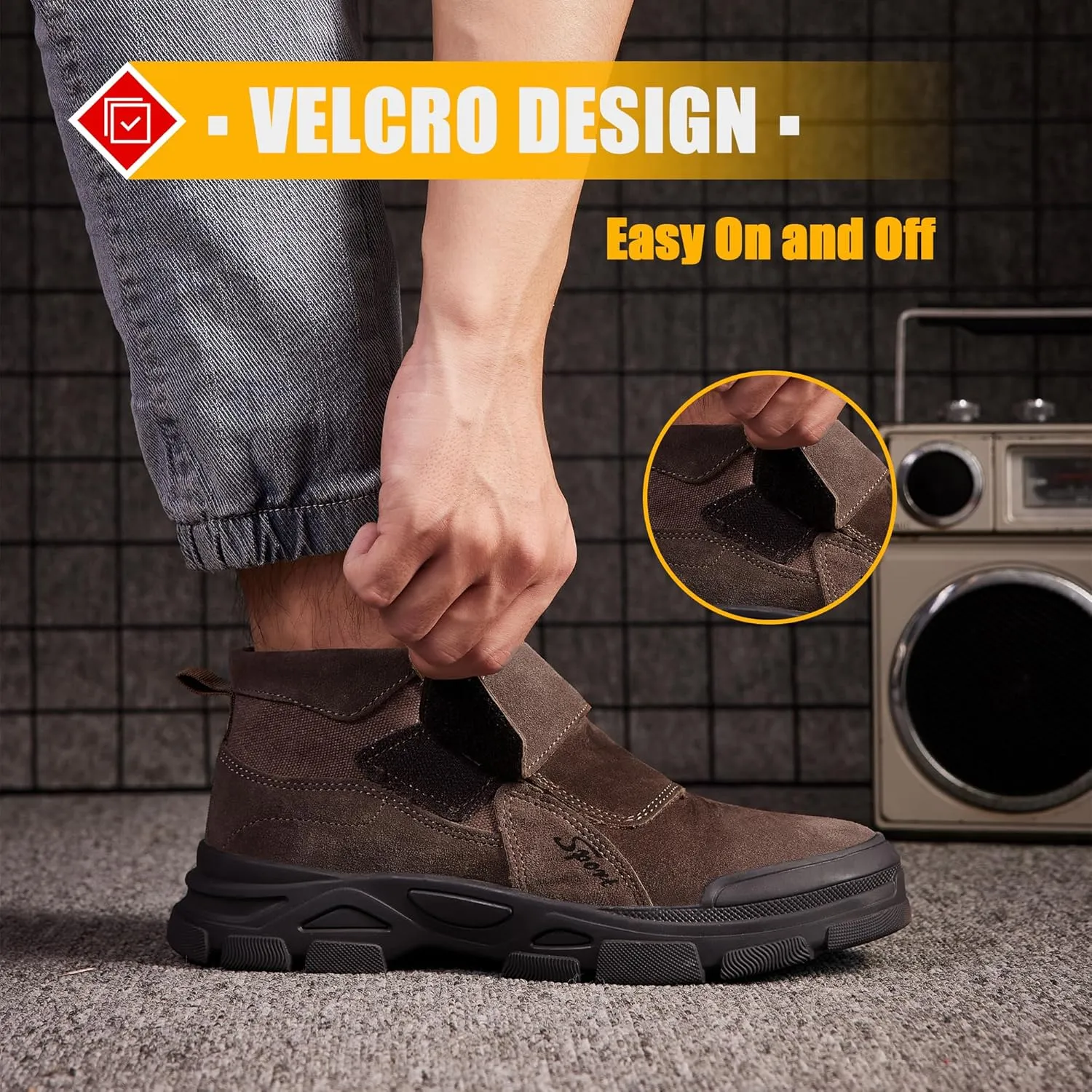 Steel Toe Boots for Men Safety Work Welding Industrial Indestructible Construction Non Slip Resistant Shoes