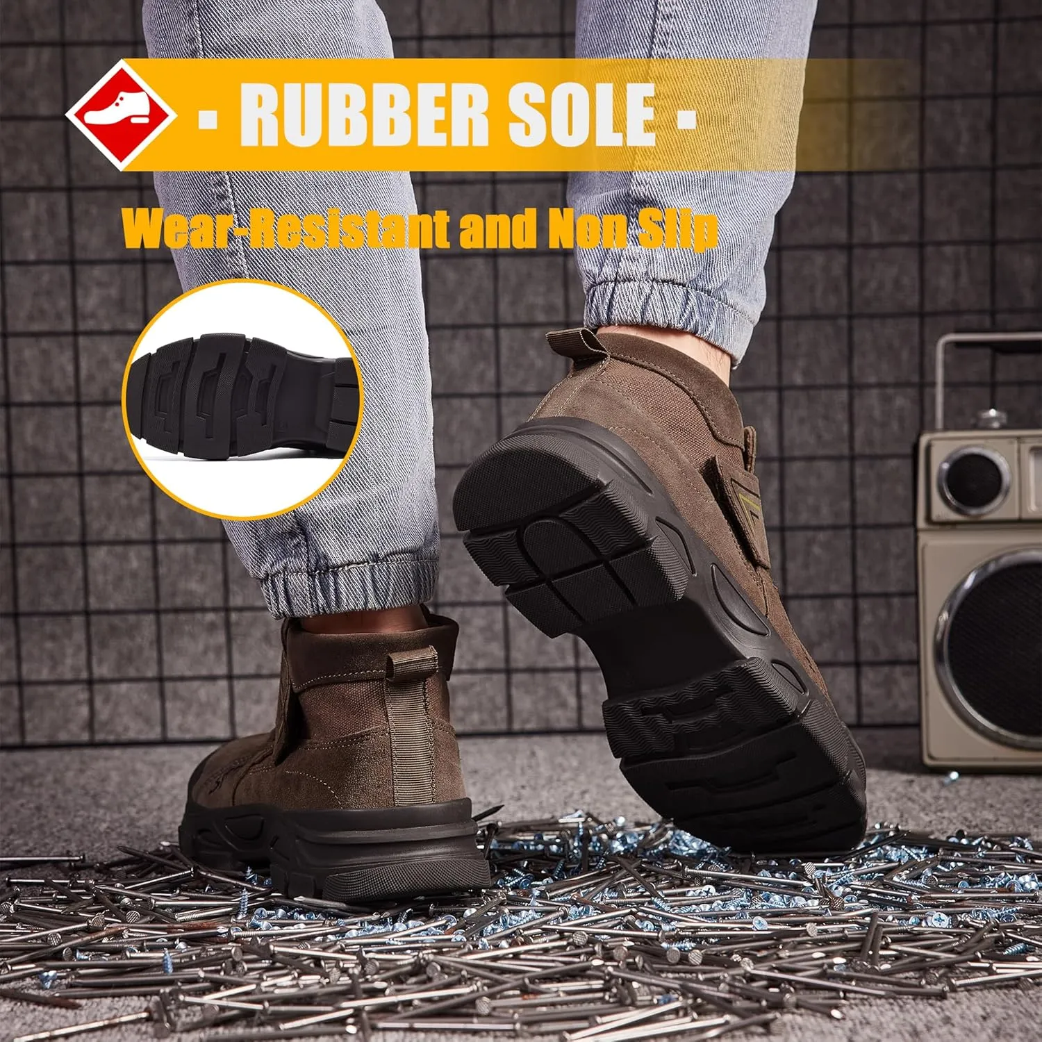Steel Toe Boots for Men Safety Work Welding Industrial Indestructible Construction Non Slip Resistant Shoes