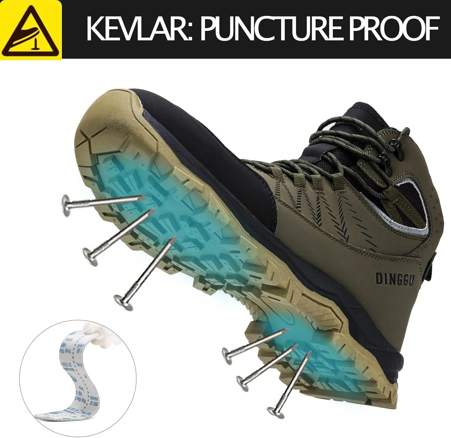 Steel Toe Boots for Men Waterproof Safety Work Boots，Comfortable Mens Industrial & Construction Boots