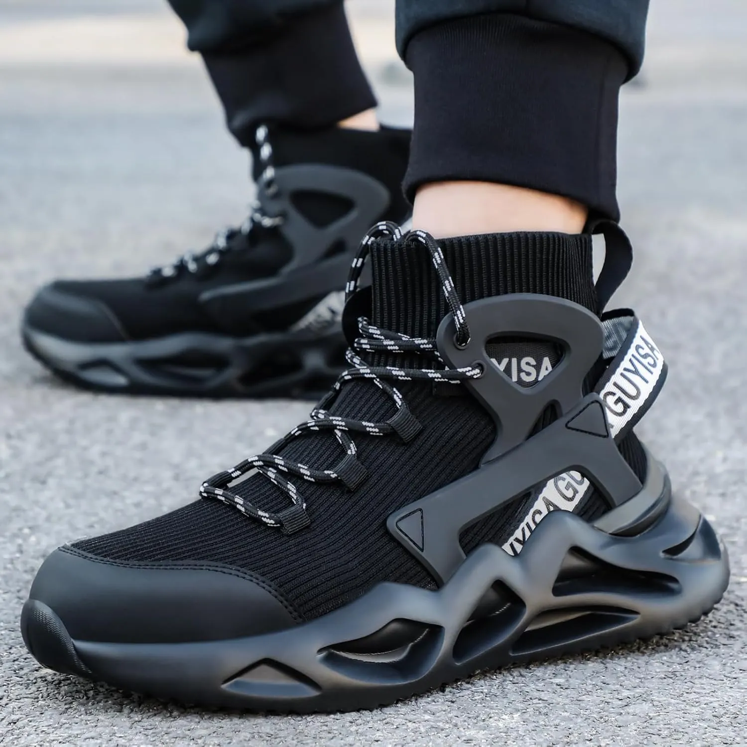 Steel Toe Shoes for Men Comfortable Work Shoes Safety Indestructible Puncture Proof Lightweight Steel Toe Sneakers Construction Work Utility Footwear Construction Industrial Sneakers