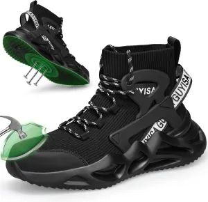 Steel Toe Shoes for Men Comfortable Work Shoes Safety Indestructible Puncture Proof Lightweight Steel Toe Sneakers Construction Work Utility Footwear Construction Industrial Sneakers