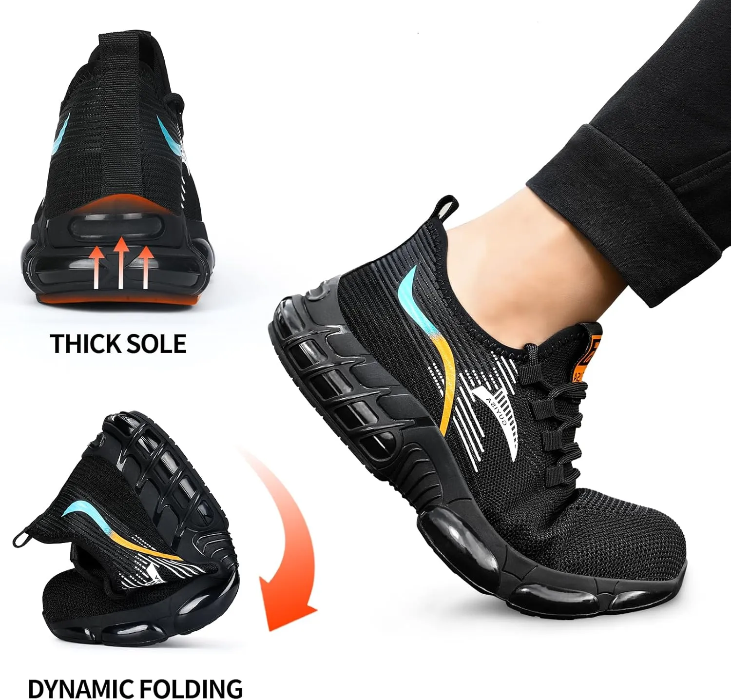 Steel Toe Shoes for Men Lightweight Work Shoes Construction Industrial Work Tennis Shoes Safety Shoes Comfortable Steel Toe Sneakers for Men Women
