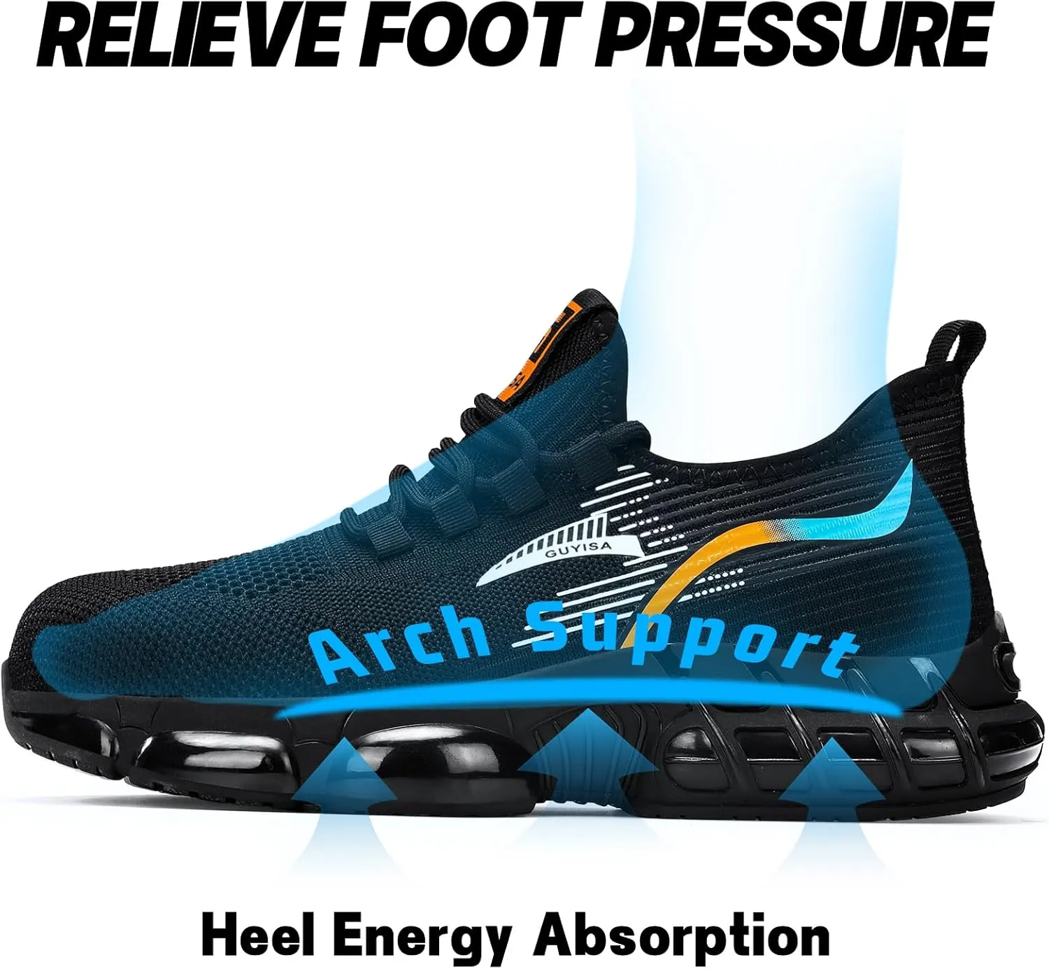 Steel Toe Shoes for Men Lightweight Work Shoes Construction Industrial Work Tennis Shoes Safety Shoes Comfortable Steel Toe Sneakers for Men Women