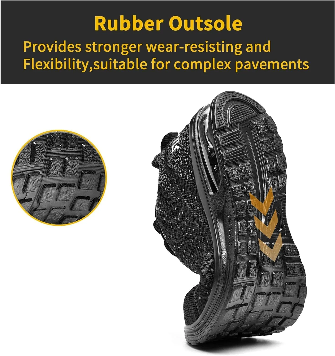 Steel Toe Shoes for Men No Slip Work Boots Mens Steel Toe Shoe Safety Sneakers Puncture Proof Tennis Lightweight Comfortable Air Cushion Construction Footwear US 7.5-13
