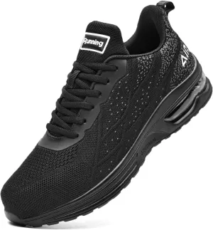Steel Toe Shoes for Men No Slip Work Boots Mens Steel Toe Shoe Safety Sneakers Puncture Proof Tennis Lightweight Comfortable Air Cushion Construction Footwear US 7.5-13