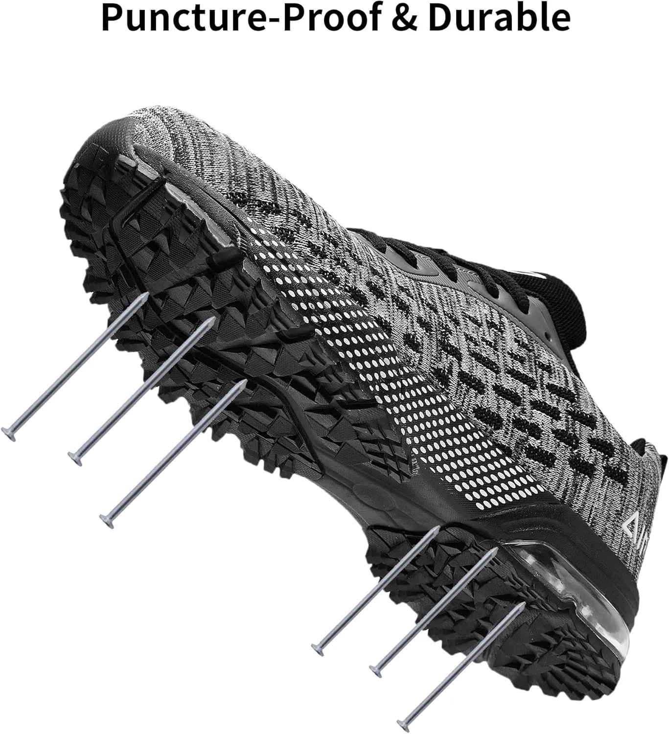 Steel Toe Shoes for Men No Slip Work Boots Mens Steel Toe Shoe Safety Sneakers Puncture Proof Tennis Lightweight Comfortable Air Cushion Construction Footwear US 7.5-13