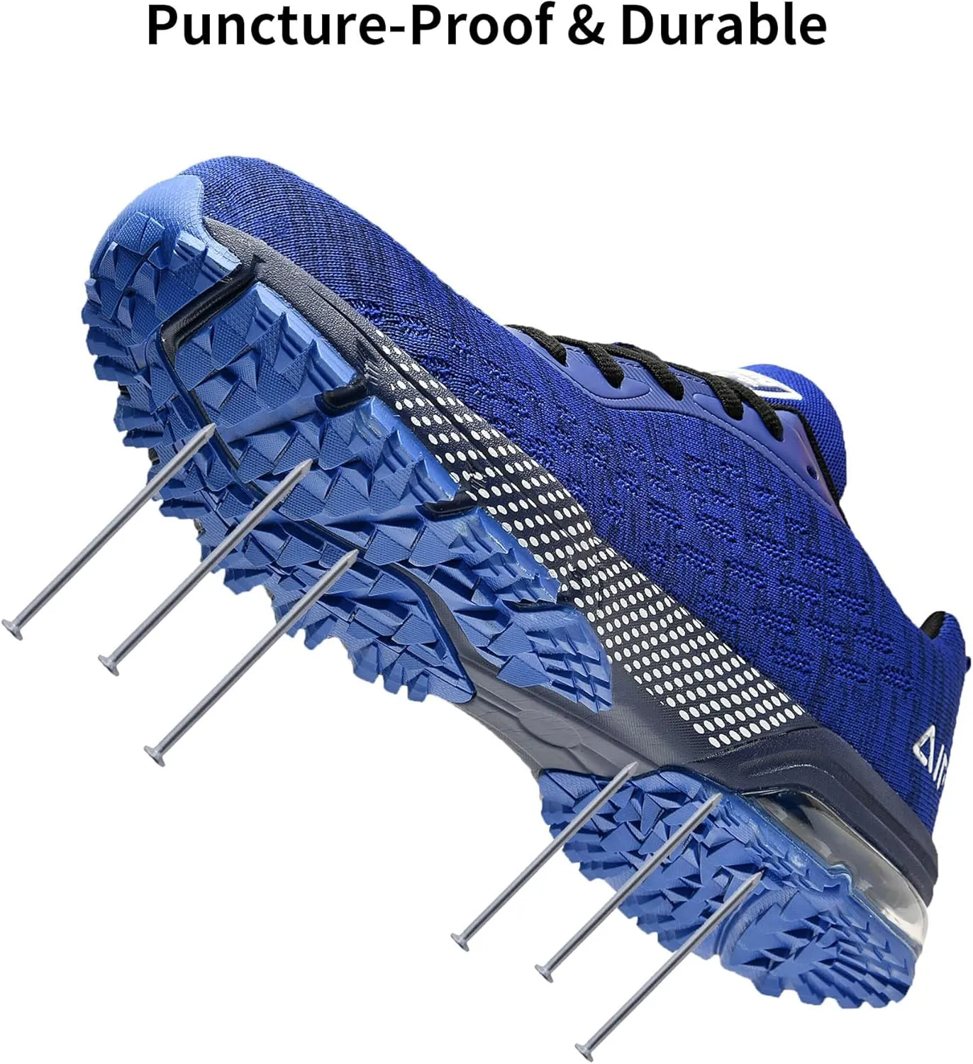 Steel Toe Shoes for Men No Slip Work Boots Mens Steel Toe Shoe Safety Sneakers Puncture Proof Tennis Lightweight Comfortable Air Cushion Construction Footwear US 7.5-13