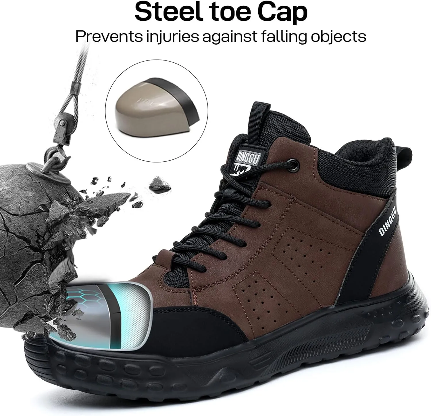 Steel Toe Shoes for Men Women Comfortable Work Shoes Indestructible Construction Safety Work Boots