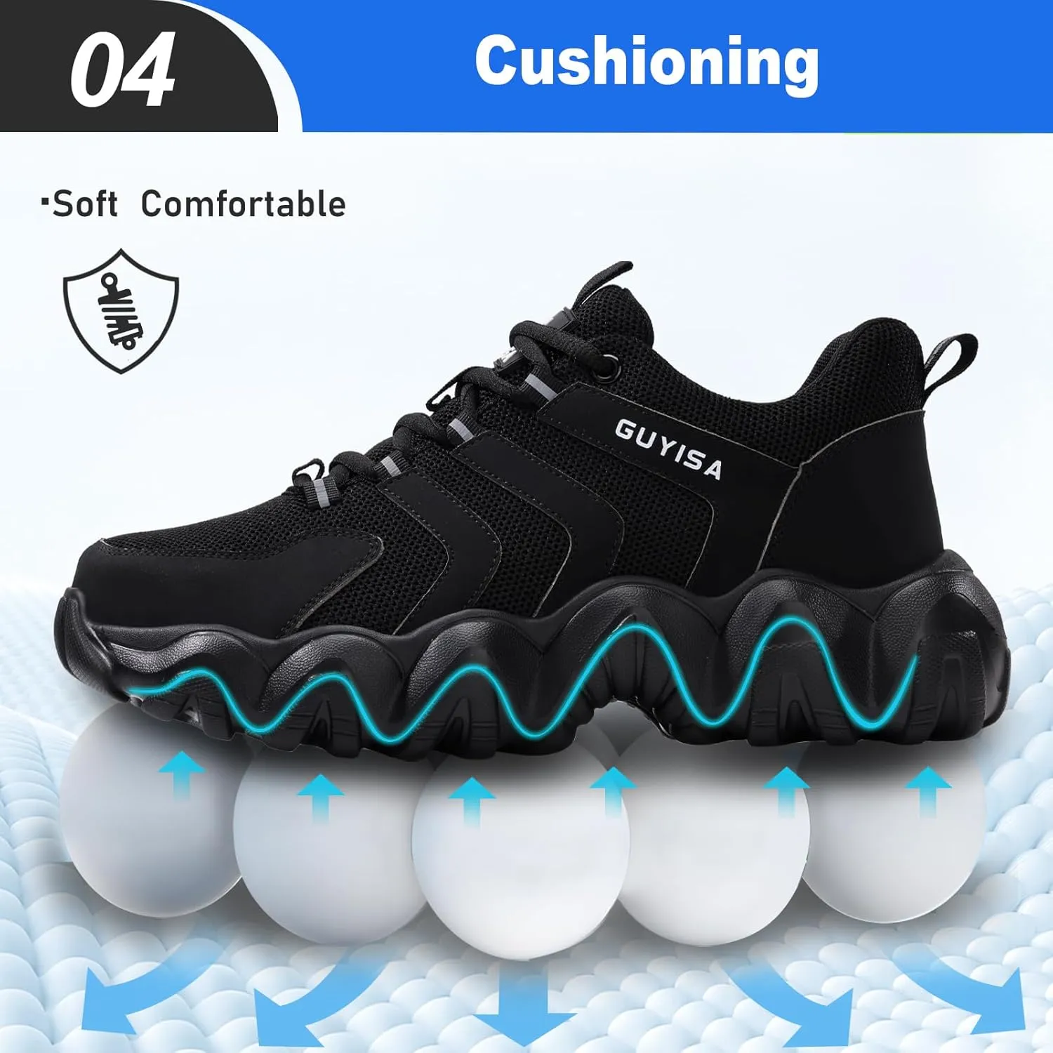 Steel Toe Shoes for Men Work Shoes Lightweight Steel Toe Sneakers for Men Soft Industrial Sneakers for Construction Safety Shoes Men's Work & Utility Shoes