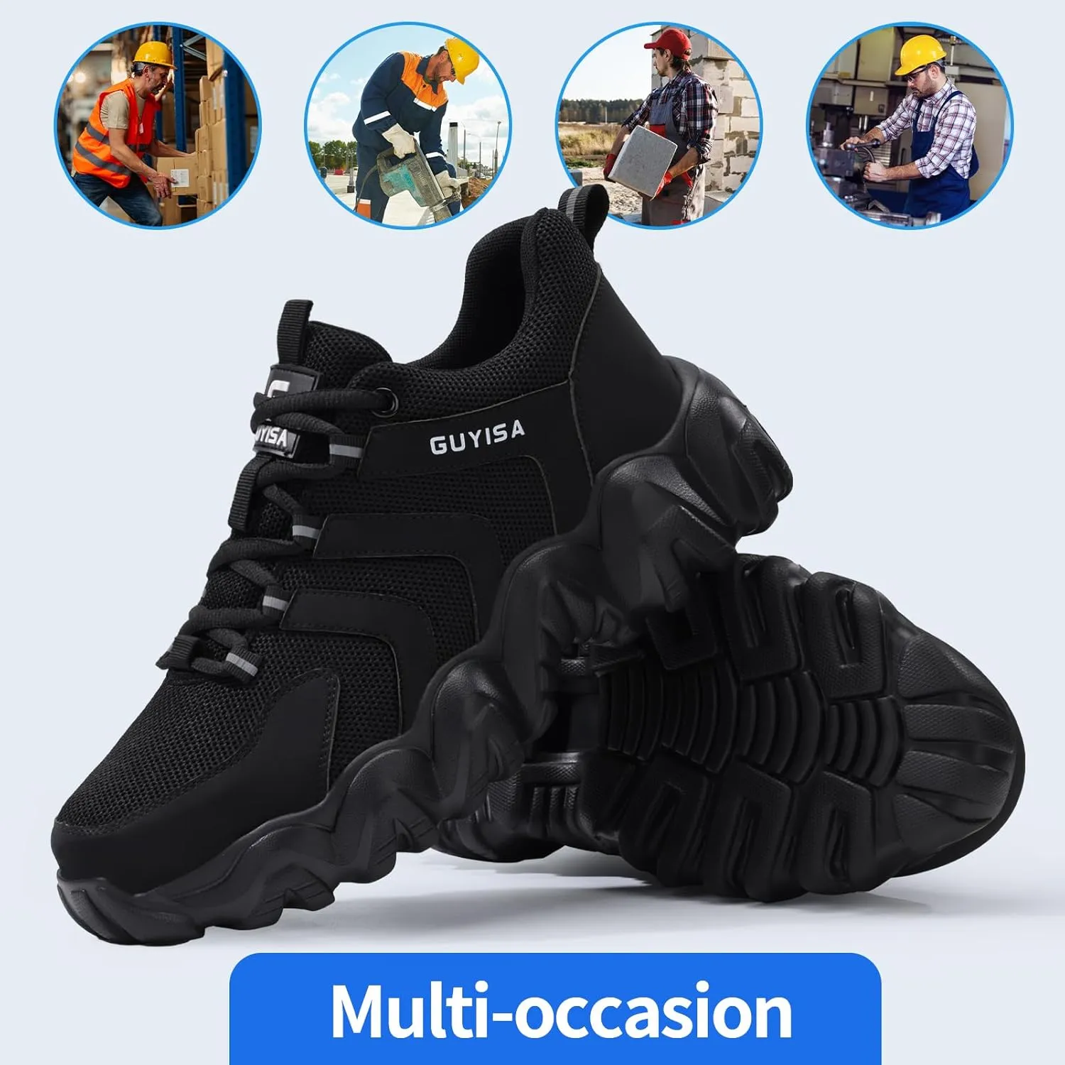 Steel Toe Shoes for Men Work Shoes Lightweight Steel Toe Sneakers for Men Soft Industrial Sneakers for Construction Safety Shoes Men's Work & Utility Shoes