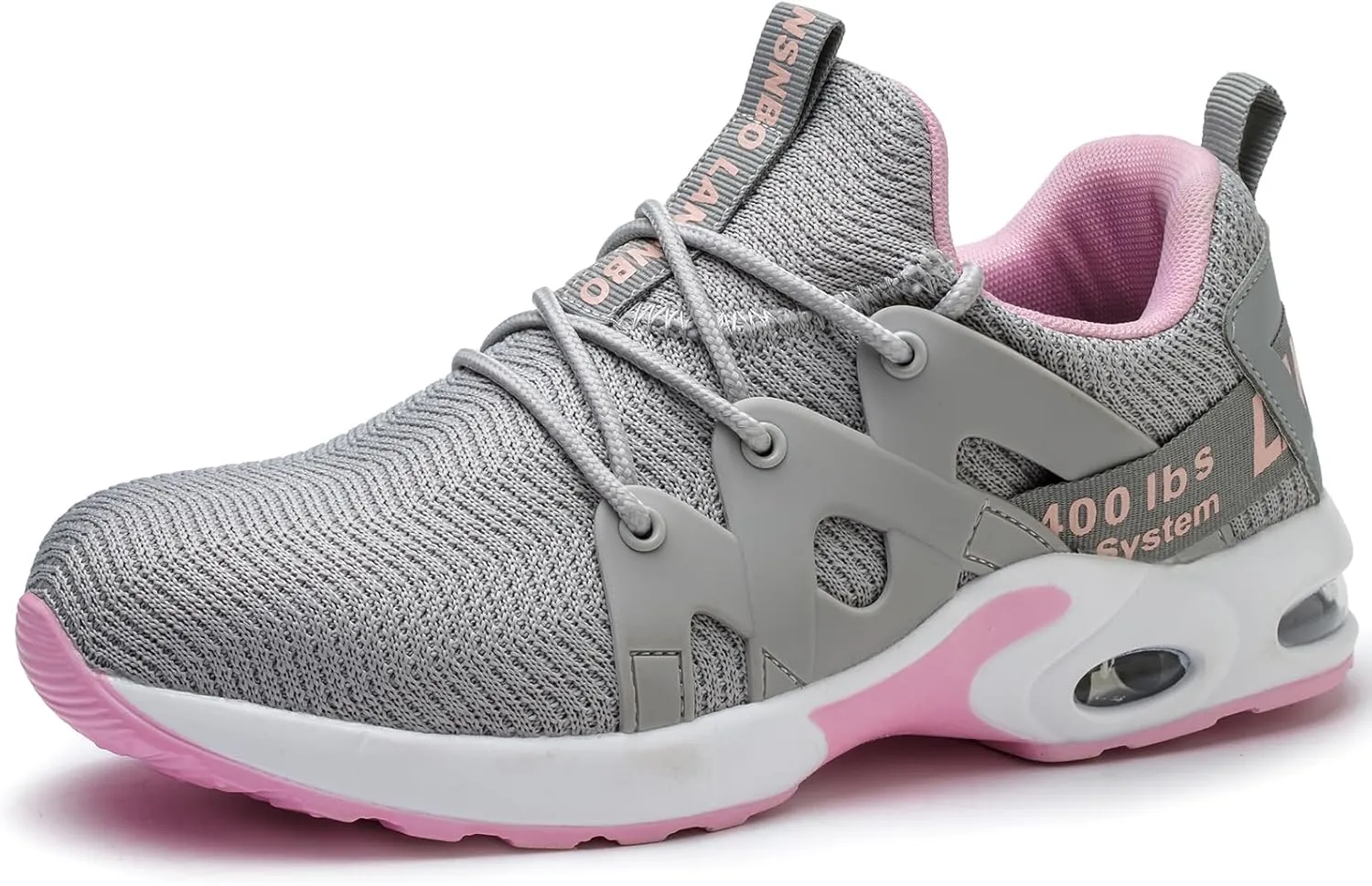 Steel Toe Shoes for Women Indestructible Safety Work Shoes Air Cushion Lightweight Breathable Utility Sneakers Puncture Proof Slip Resistant Composite Toe Footwear