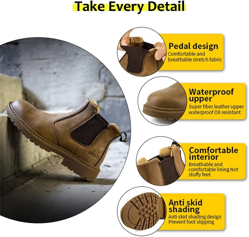 Steel Toe Work Shoes for Men Women Lightweight Comfortable Waterproof Industrial & Construction Safety Boots