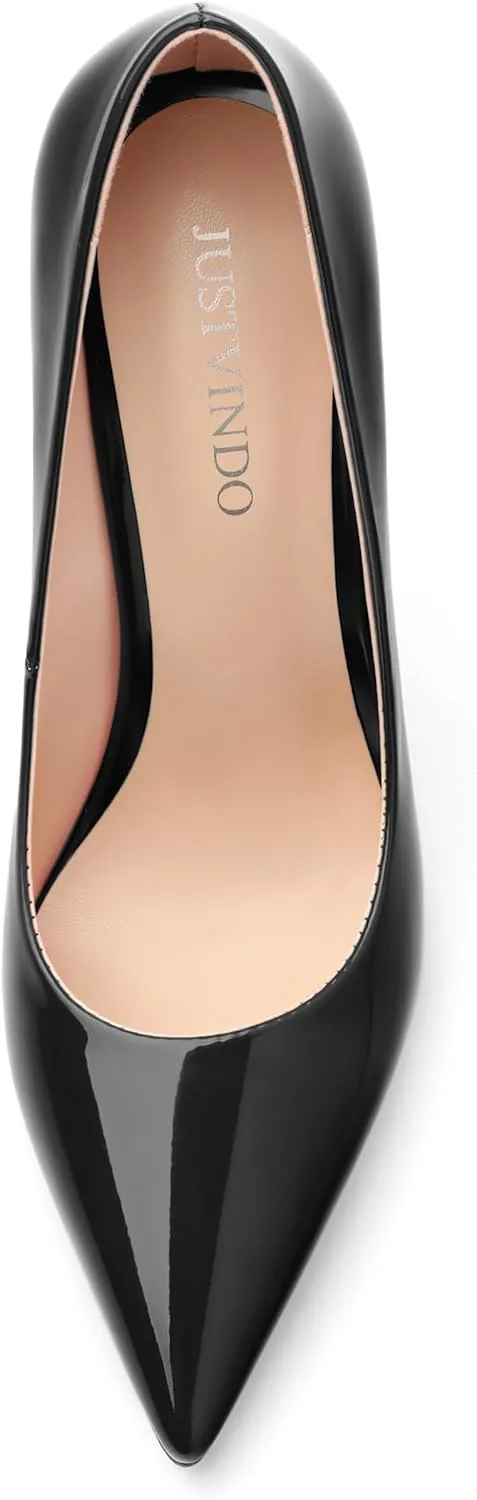 Stiletto High Heels Pumps for Women Patent Pointed Closed Toe Slip on Classic Sexy Wedding Dressy Shoes