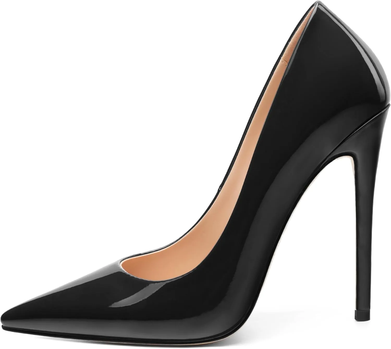 Stiletto High Heels Pumps for Women Patent Pointed Closed Toe Slip on Classic Sexy Wedding Dressy Shoes