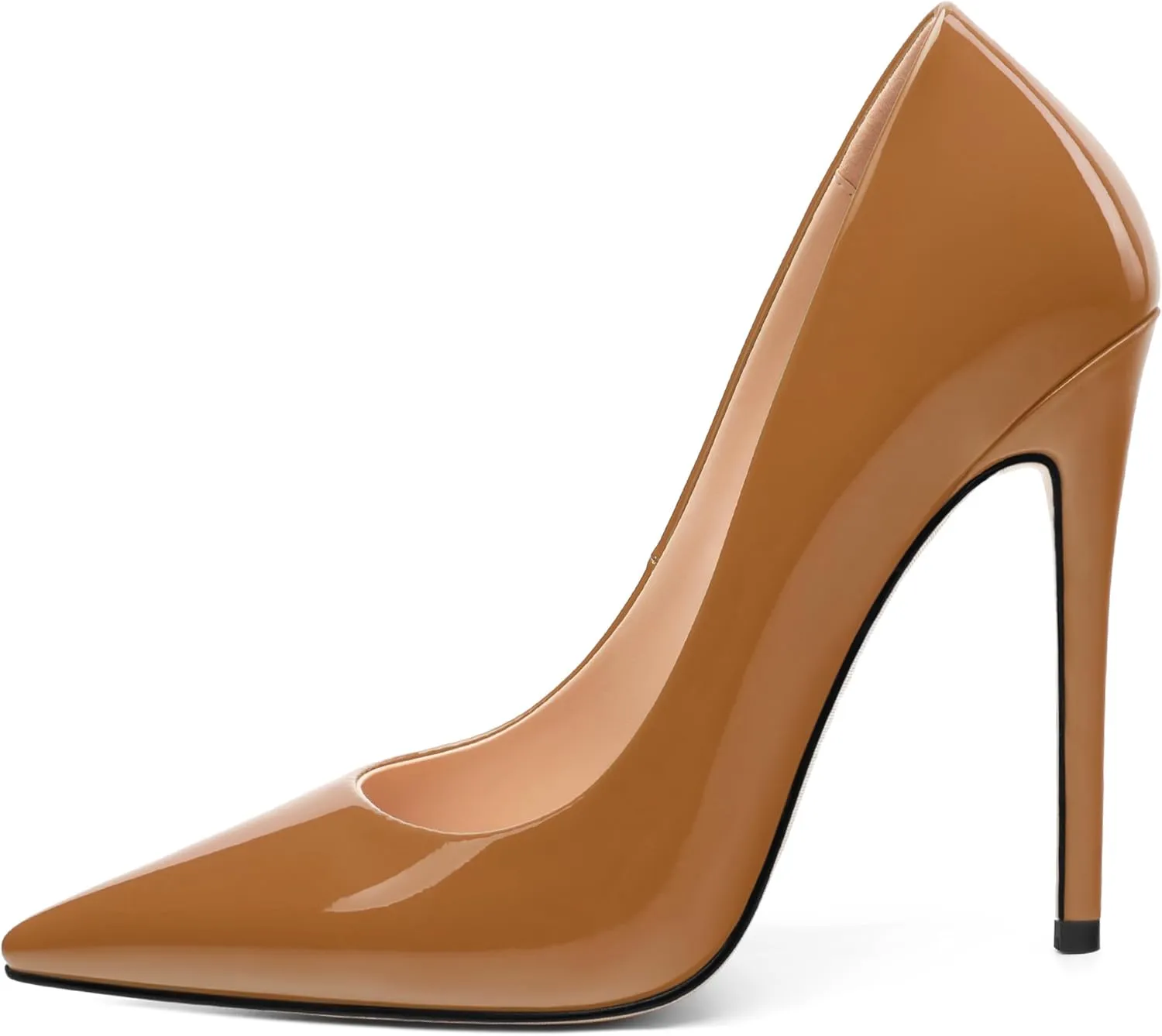 Stiletto High Heels Pumps for Women Patent Pointed Closed Toe Slip on Classic Sexy Wedding Dressy Shoes
