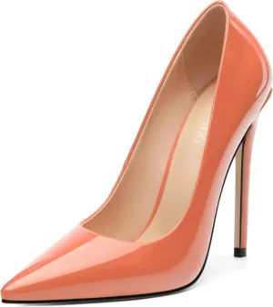 Stiletto High Heels Pumps for Women Patent Pointed Closed Toe Slip on Classic Sexy Wedding Dressy Shoes