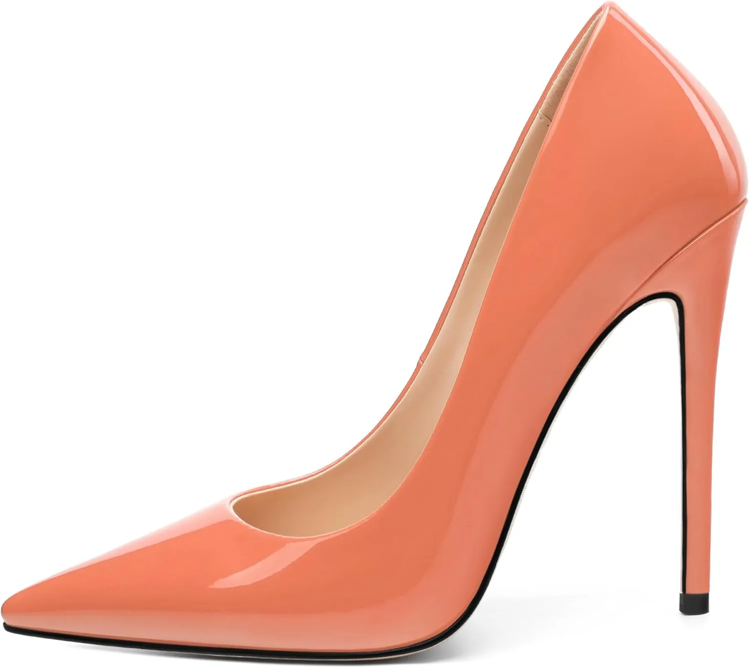 Stiletto High Heels Pumps for Women Patent Pointed Closed Toe Slip on Classic Sexy Wedding Dressy Shoes