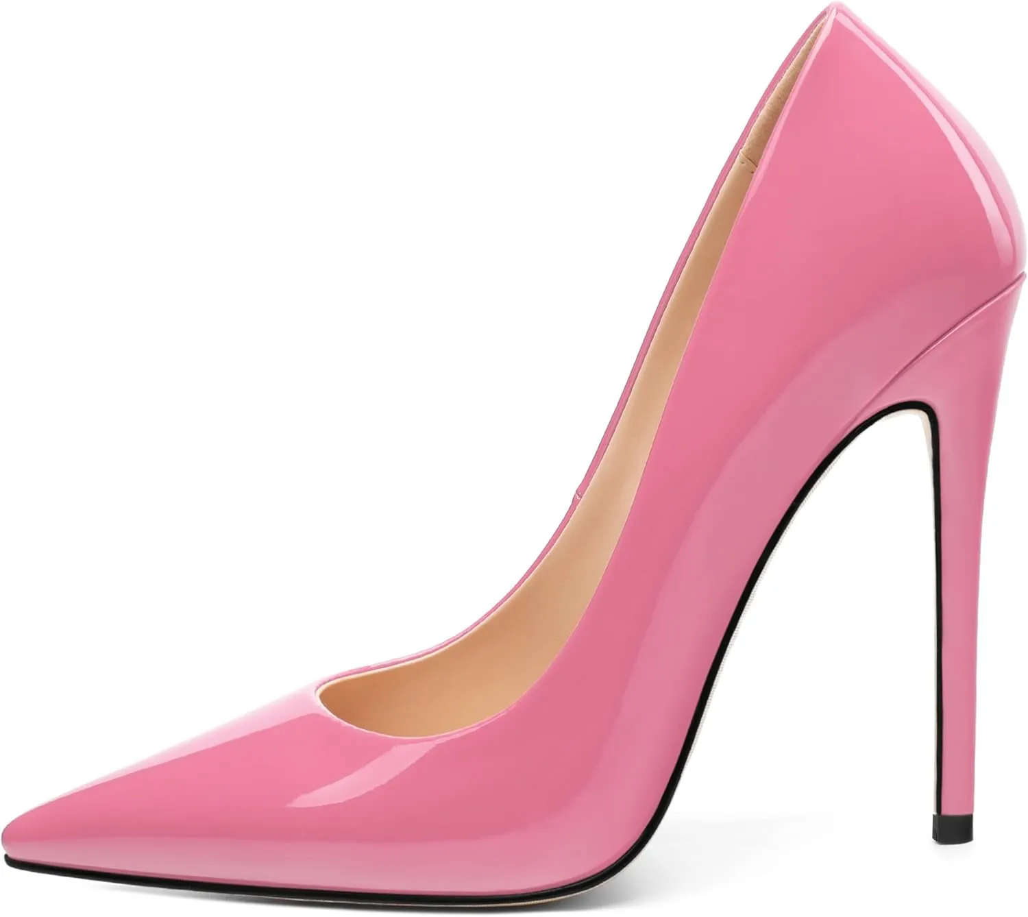 Stiletto High Heels Pumps for Women Patent Pointed Closed Toe Slip on Classic Sexy Wedding Dressy Shoes