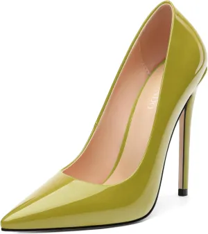 Stiletto High Heels Pumps for Women Patent Pointed Closed Toe Slip on Classic Sexy Wedding Dressy Shoes