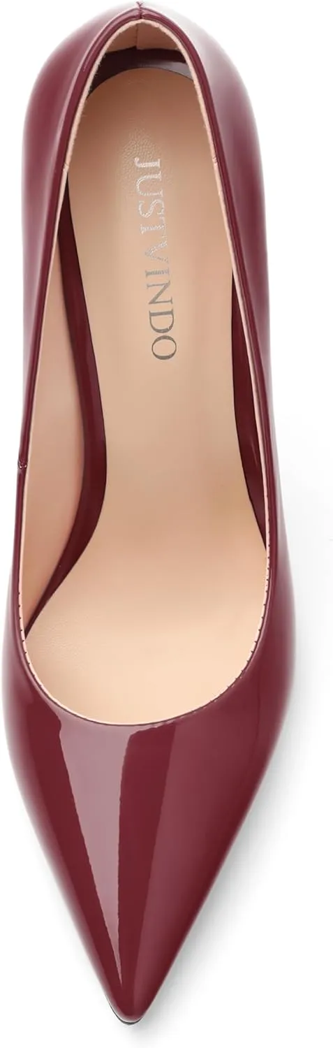 Stiletto High Heels Pumps for Women Patent Pointed Closed Toe Slip on Classic Sexy Wedding Dressy Shoes