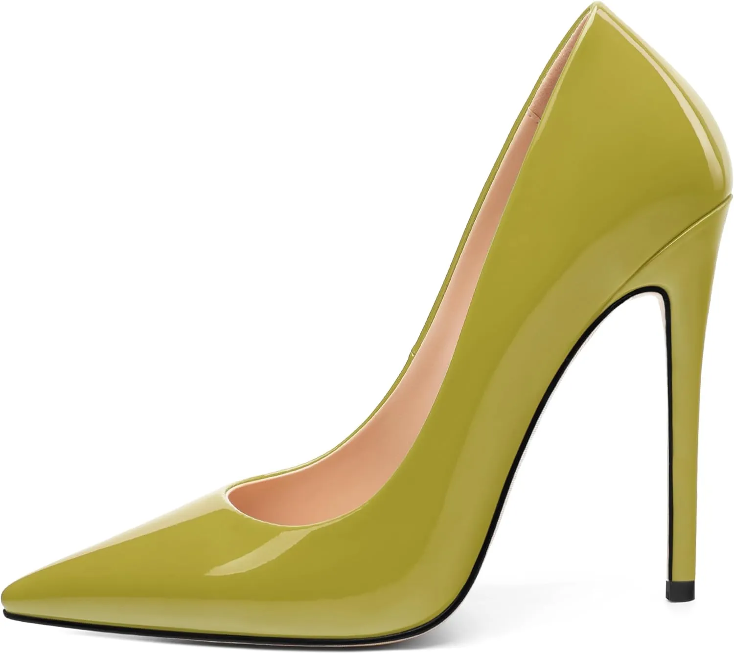 Stiletto High Heels Pumps for Women Patent Pointed Closed Toe Slip on Classic Sexy Wedding Dressy Shoes