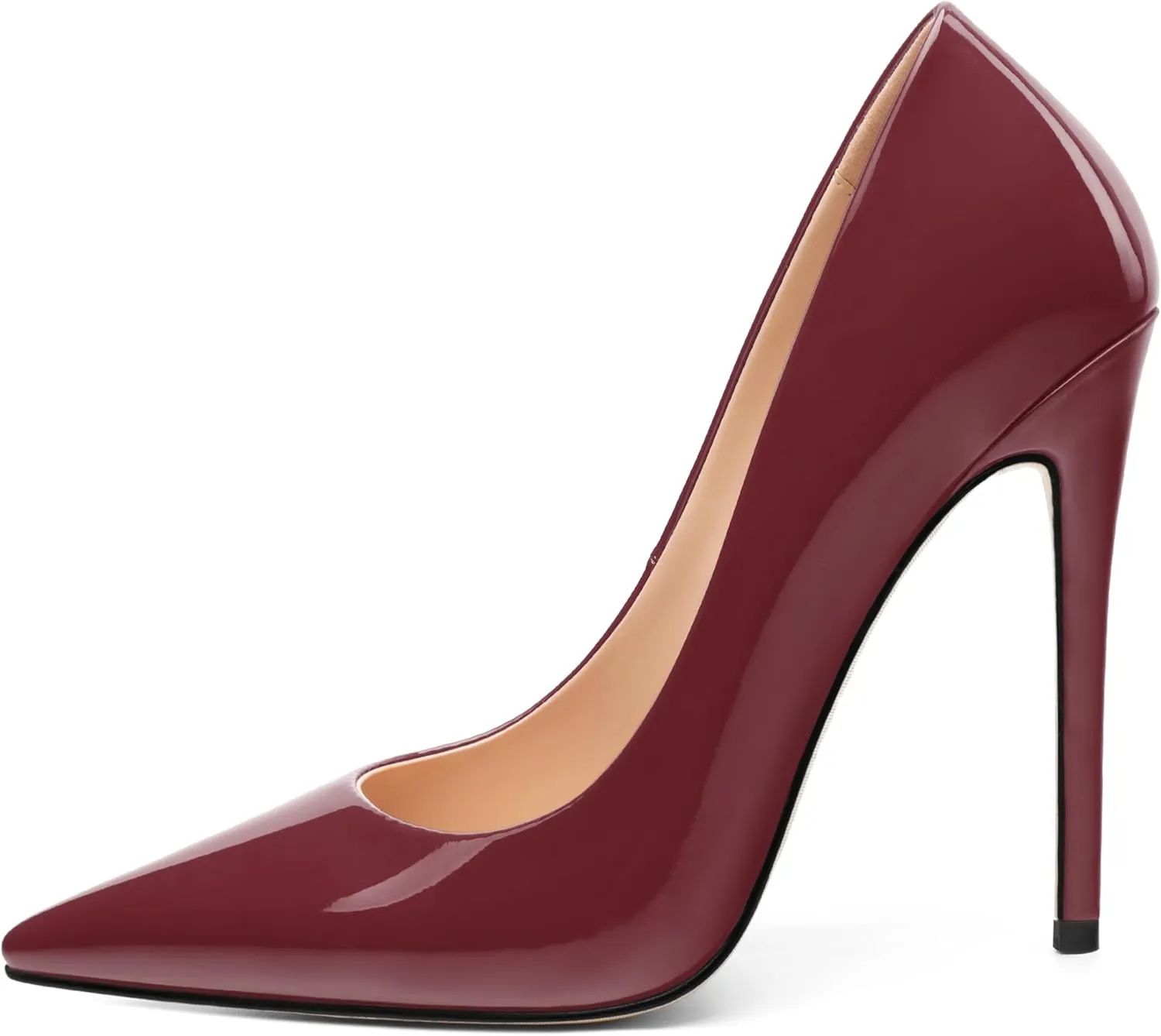 Stiletto High Heels Pumps for Women Patent Pointed Closed Toe Slip on Classic Sexy Wedding Dressy Shoes