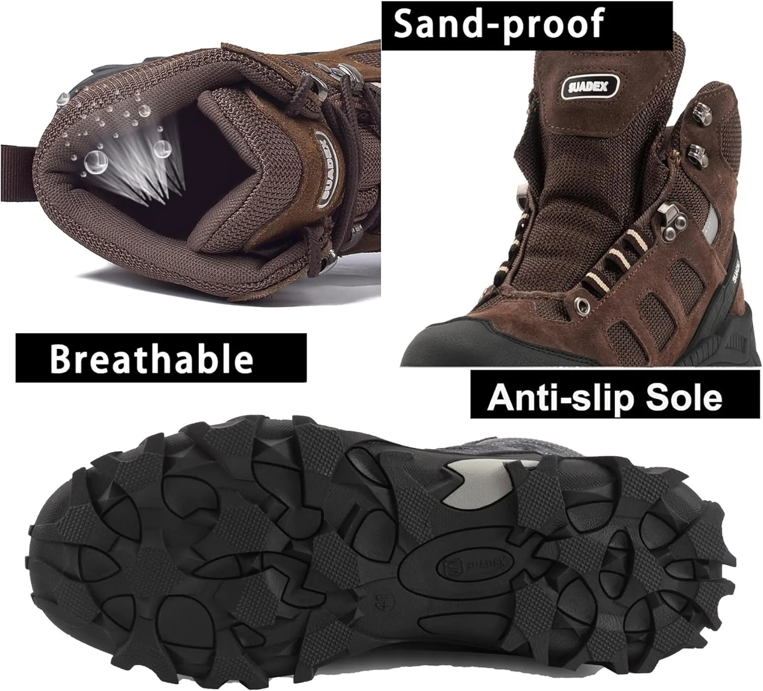 SUADEX Steel Toe Boots for Men Women Indestructible Non Slip Comfortable Work Boot Safety Construction Shoes