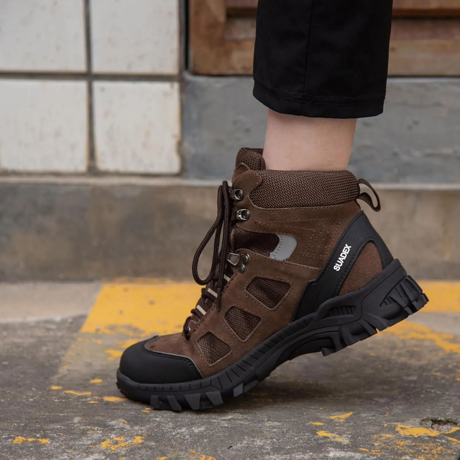 SUADEX Steel Toe Boots for Men Women Indestructible Non Slip Comfortable Work Boot Safety Construction Shoes