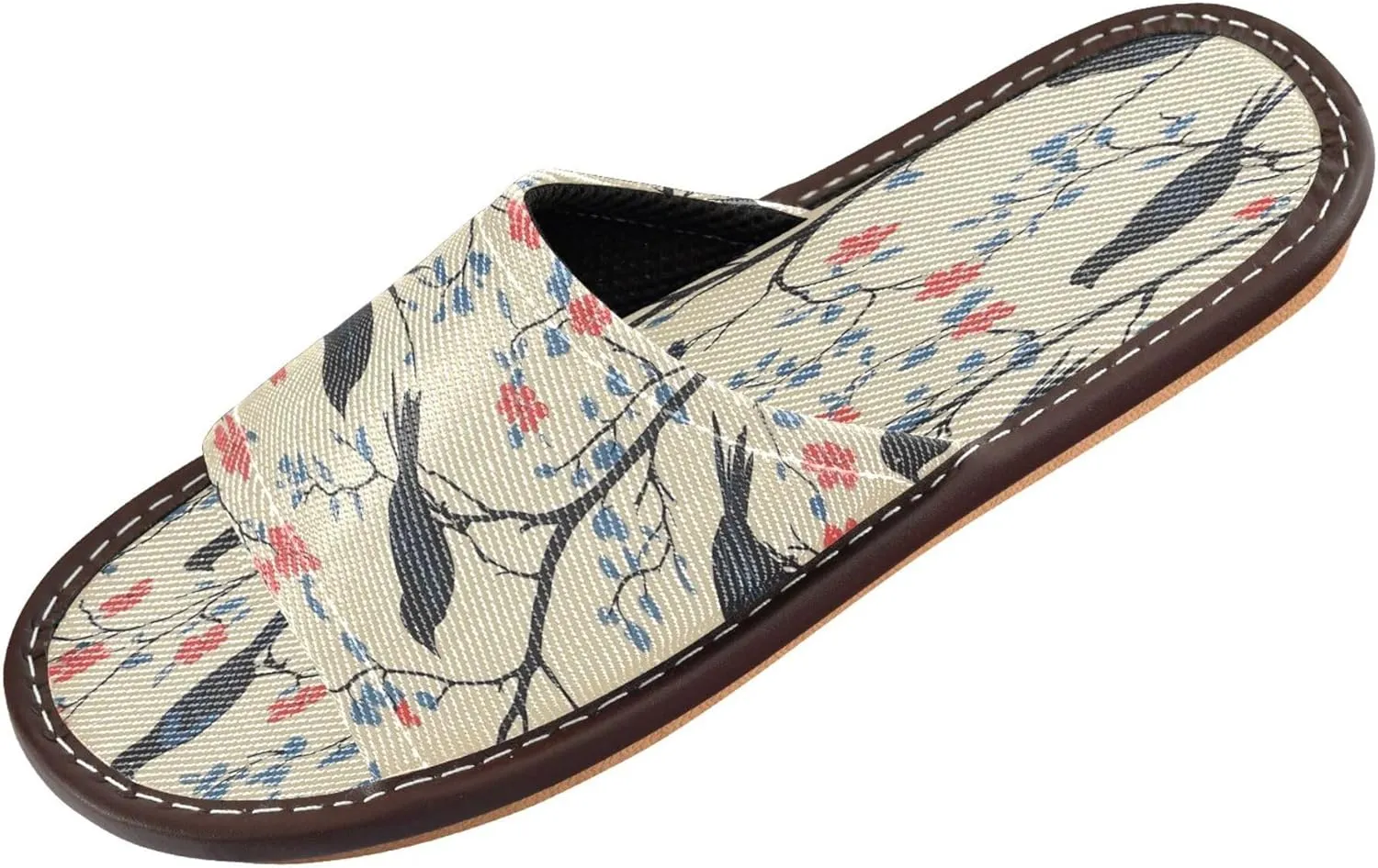 Summer Slipper Crow Bird Cherry Blossom Indoor House Men Women Quick Drying Slippers