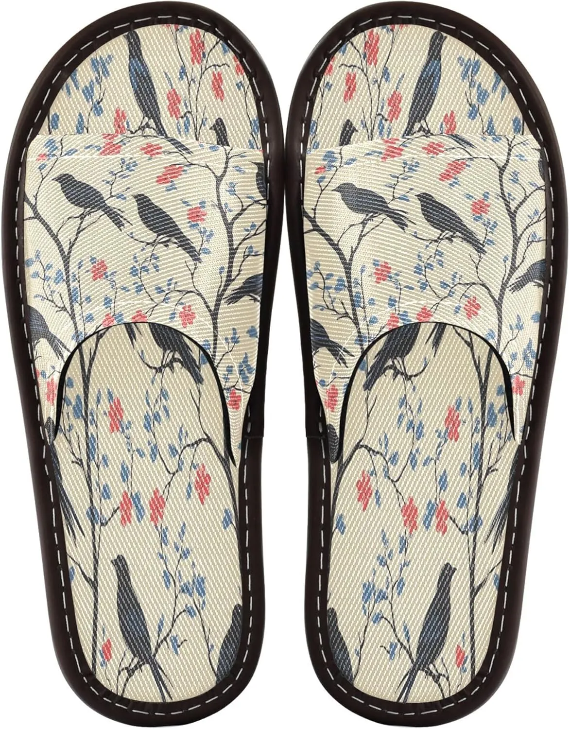 Summer Slipper Crow Bird Cherry Blossom Indoor House Men Women Quick Drying Slippers
