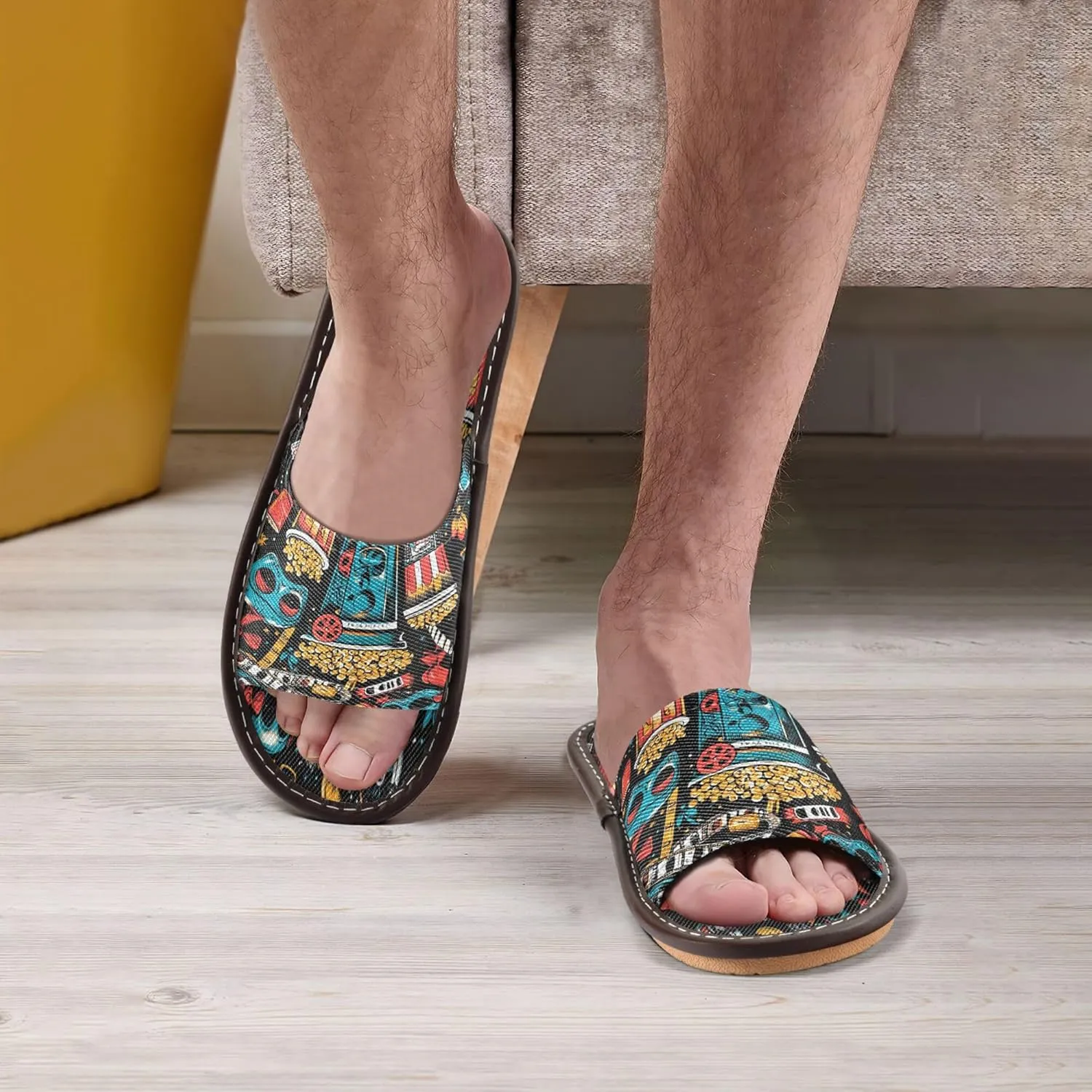 Summer Slipper Movie Popcorn Video Black Indoor House Men Women Quick Drying Slippers