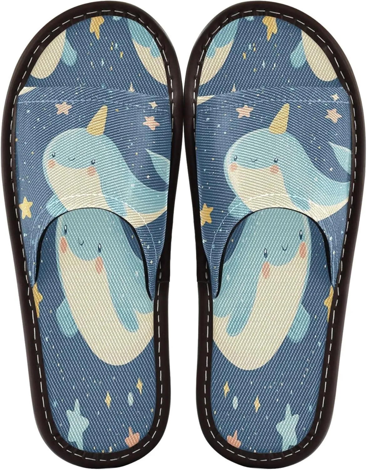 Summer Slipper Narwhal Star Cartoon Outerspace Indoor House Men Women Quick Drying Slippers