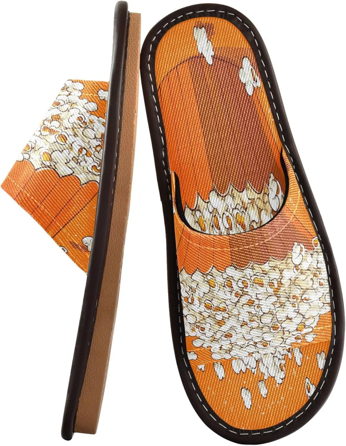 Summer Slipper Popcorn Movie Orange Food Indoor House Men Women Quick Drying Slippers