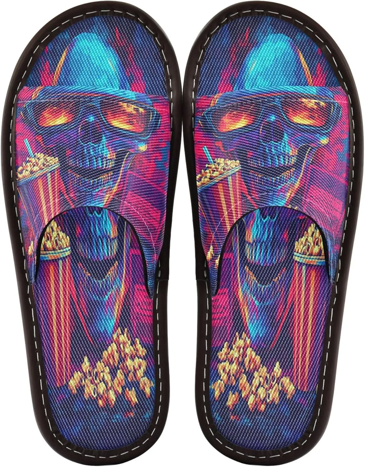 Summer Slipper Popcorn Movie Skull Fire Indoor House Men Women Quick Drying Slippers