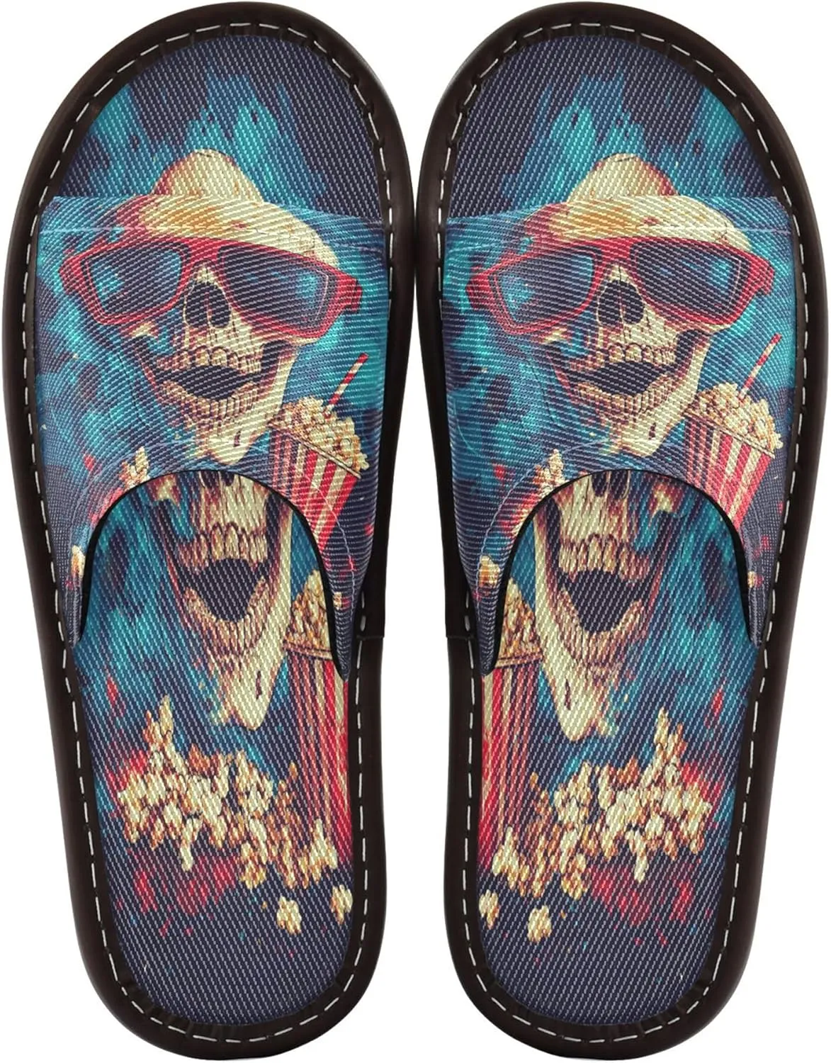 Summer Slipper Popcorn Skull Fire Movie Indoor House Men Women Quick Drying Slippers