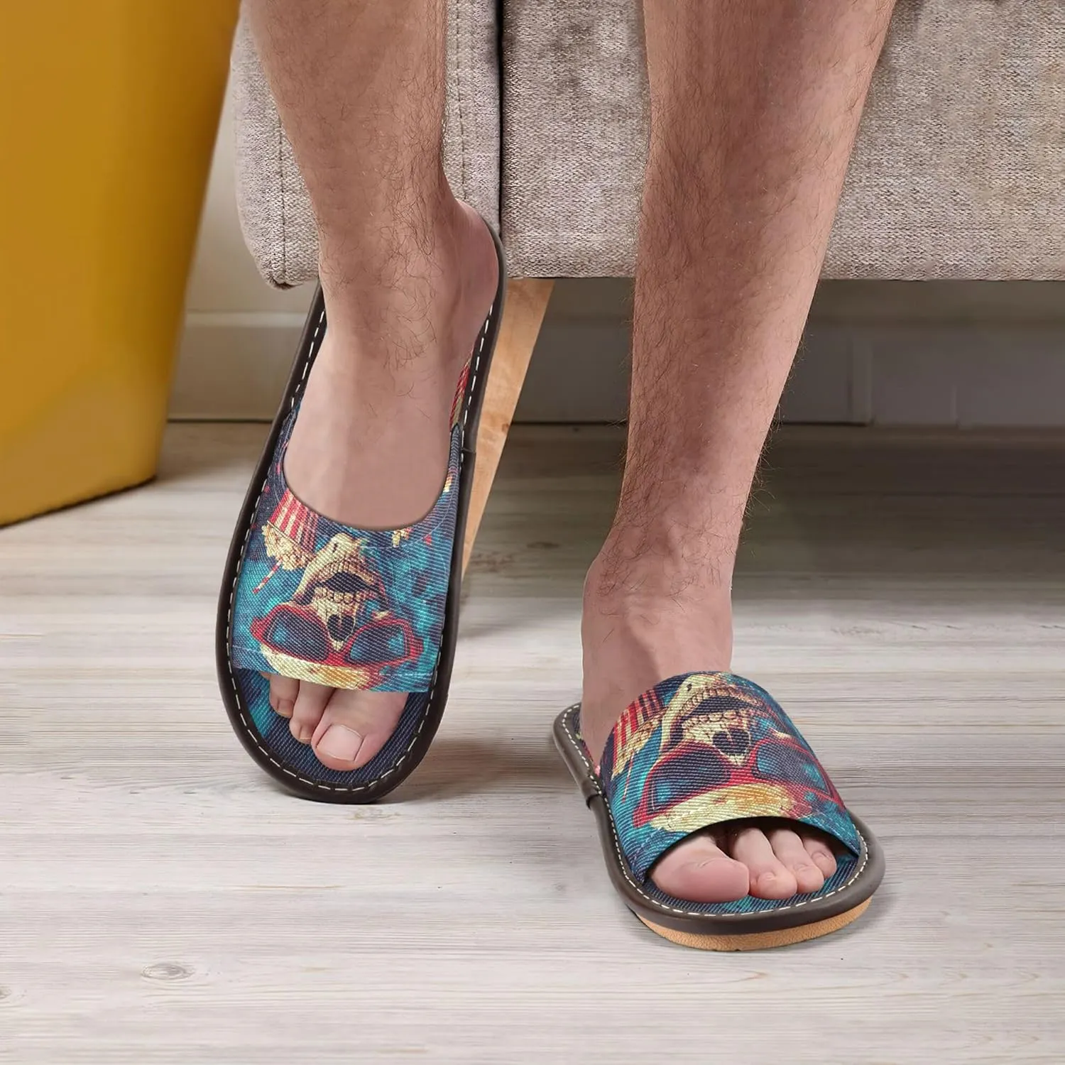Summer Slipper Popcorn Skull Fire Movie Indoor House Men Women Quick Drying Slippers