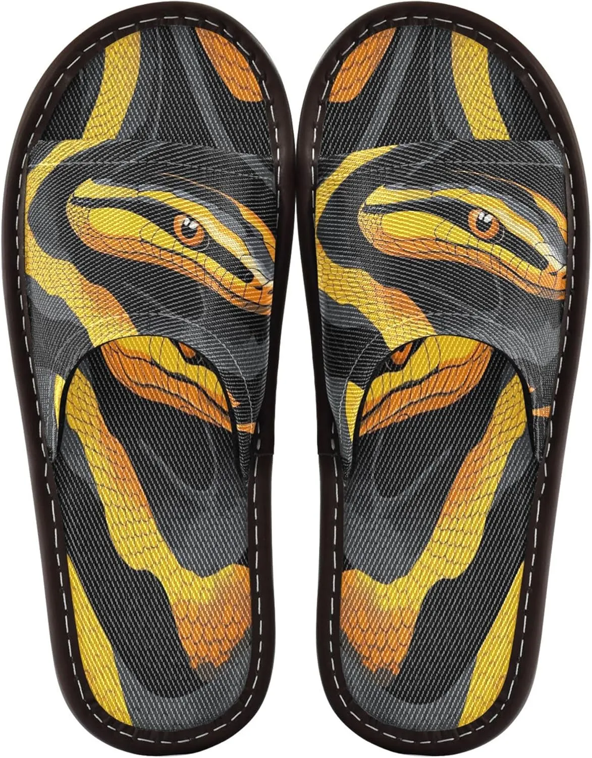 Summer Slipper Snake Black Gold Graphic Indoor House Men Women Quick Drying Slippers
