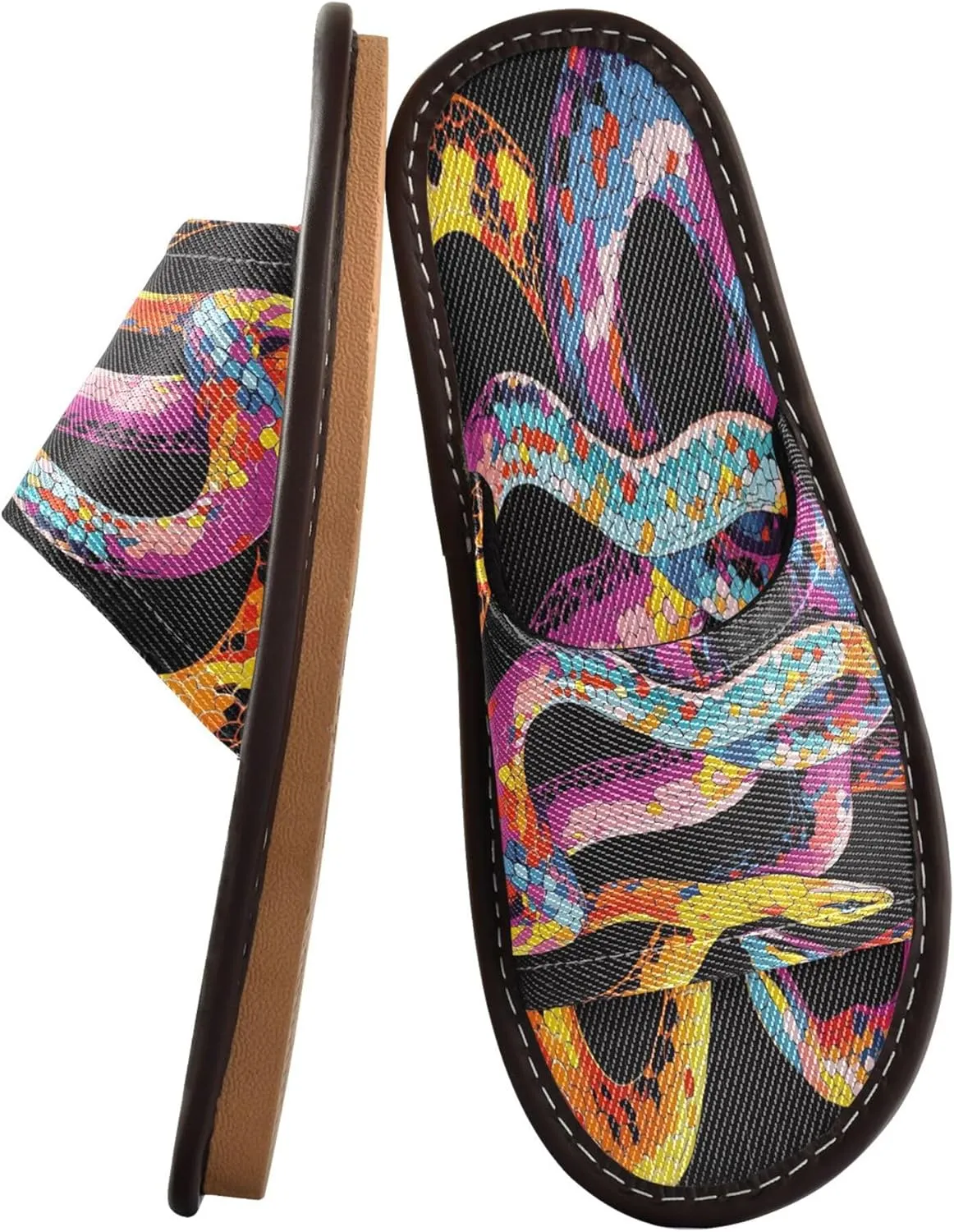 Summer Slipper Snake Scale Black Graphic Indoor House Men Women Quick Drying Slippers