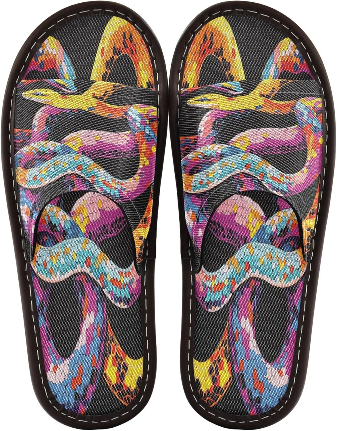 Summer Slipper Snake Scale Black Graphic Indoor House Men Women Quick Drying Slippers