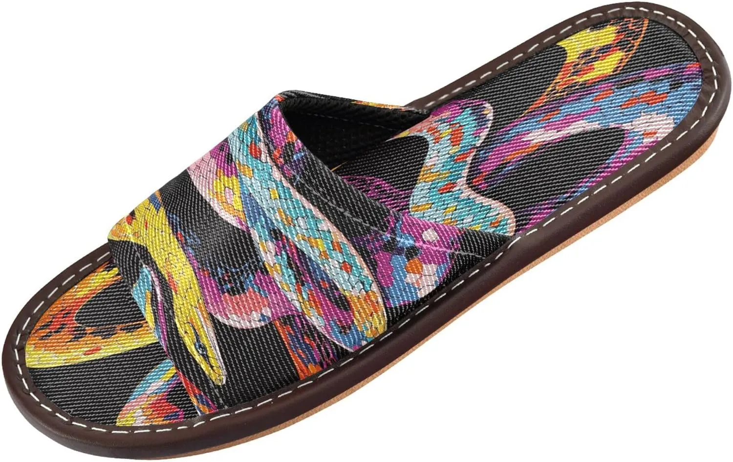 Summer Slipper Snake Scale Black Graphic Indoor House Men Women Quick Drying Slippers