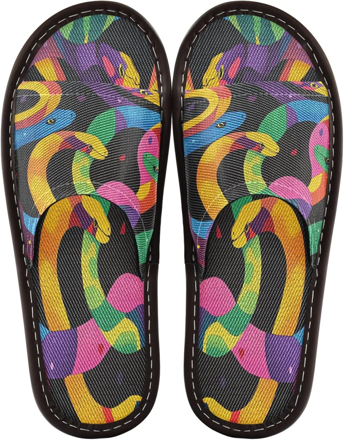 Summer Slipper Snake Scale Graphic Black Indoor House Men Women Quick Drying Slippers