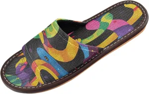 Summer Slipper Snake Scale Graphic Black Indoor House Men Women Quick Drying Slippers
