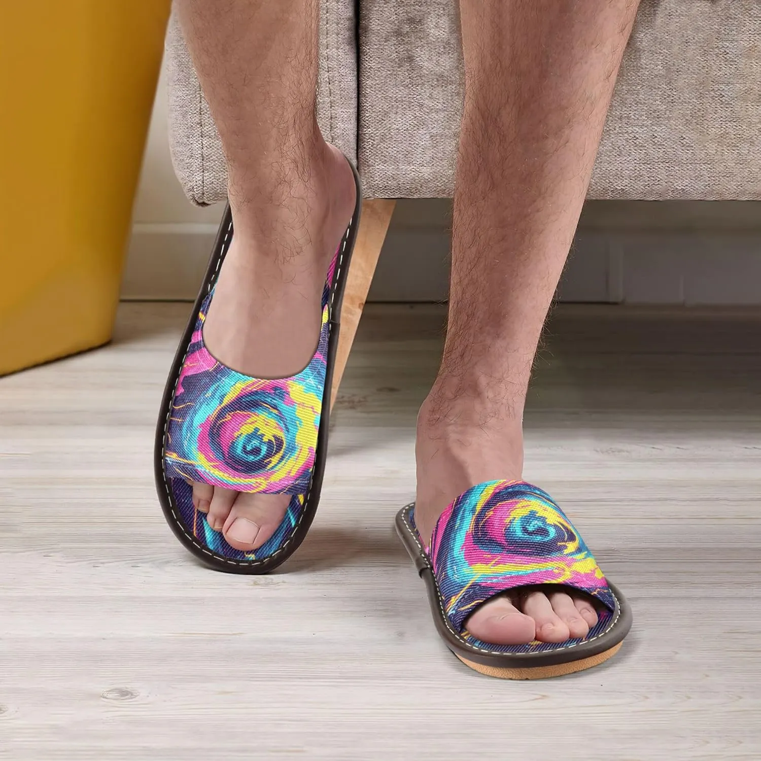 Summer Slipper Tornado Graffiti Doodle Storm Indoor House Men Women Quick Drying Slippers