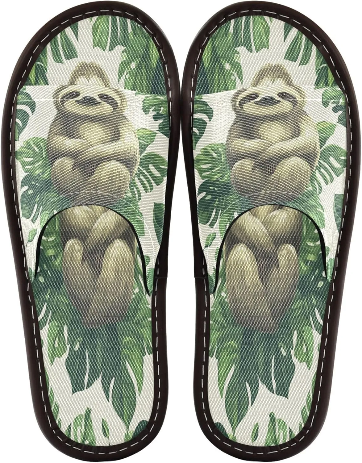 Summer Slipper_sloth Lazy Monstera Leaves Indoor House Men Women Quick Drying Slippers