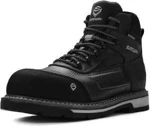 SUREWAY Men's 6" Heavy Duty Soft/Composite Toe Waterproof Work Boot,Goodyear Welt ​Construction,Superior Oil/Slip/Acid Resistant,Dual-Density Comfortable Outsole,Full-Grain,Men's Working Boots/Shoes