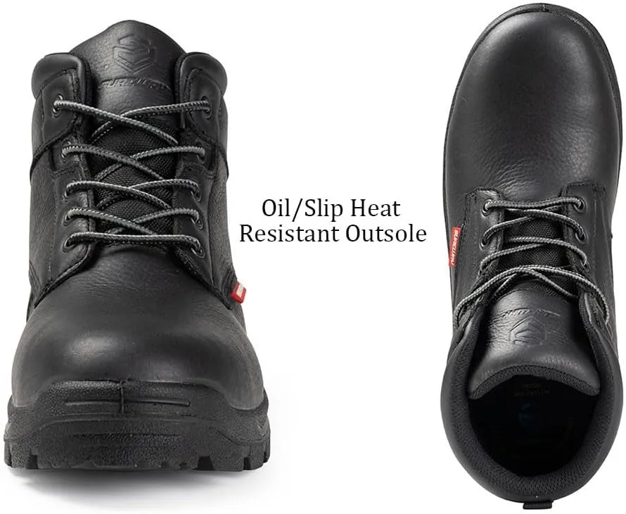 SUREWAY Men's Waterproof Steel/Soft Hiking Work Boots, Lightweight Ultility Lace Up Round Toe Shoes,Water Proof Tactical Military Outdoor Ankle Mens Boot for Construction, Roofing, Hunting