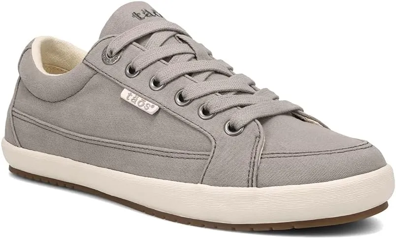 Taos Moc Star 2 Women's Sneaker - Fresh Canvas Design with Removable Footbed, Arch Support and Durable Lightweight Outsole for All Day Walking and Everyday StyleGrey Distressed 8 W US