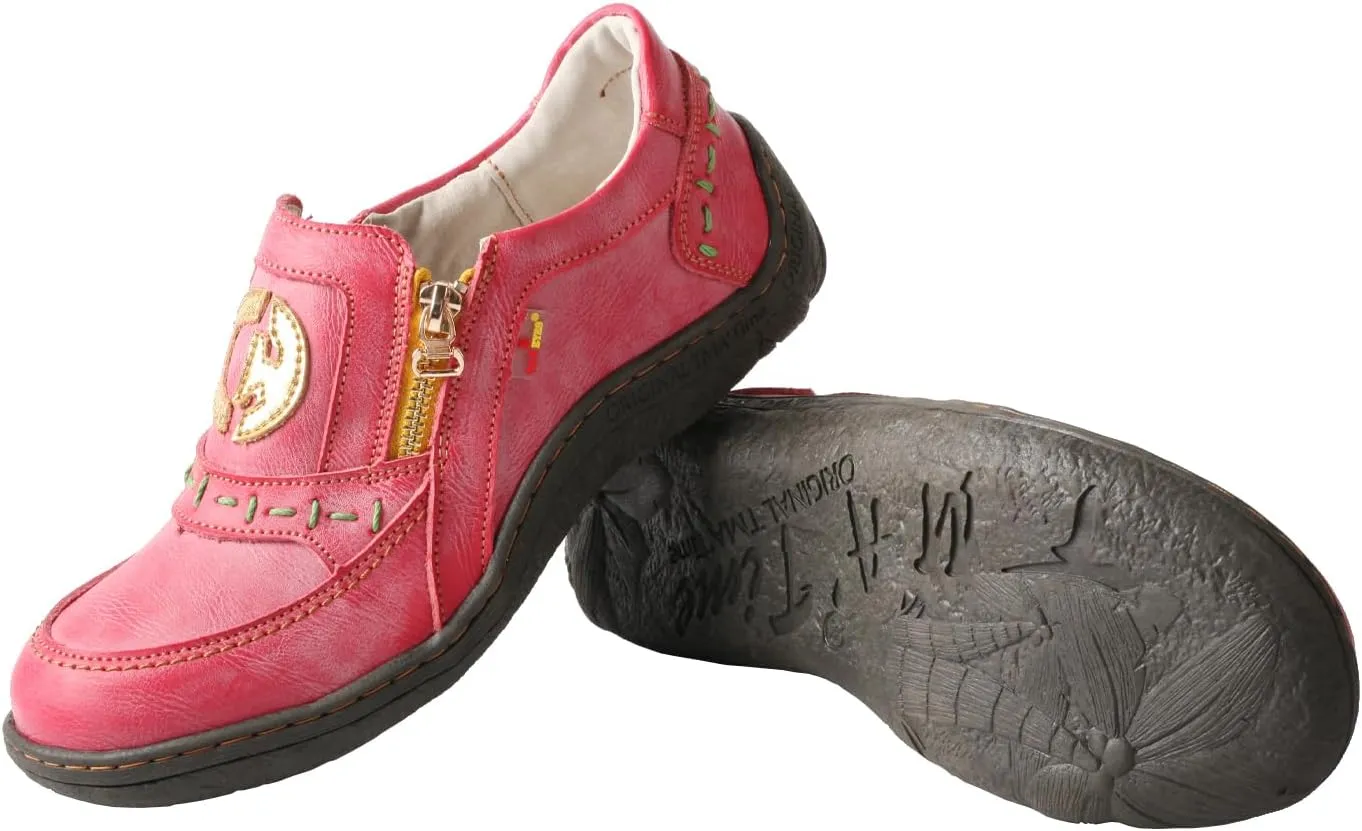 TMA EYES Women's Single-lace Zipper Non-Slip and Wear-Resistant Shoes