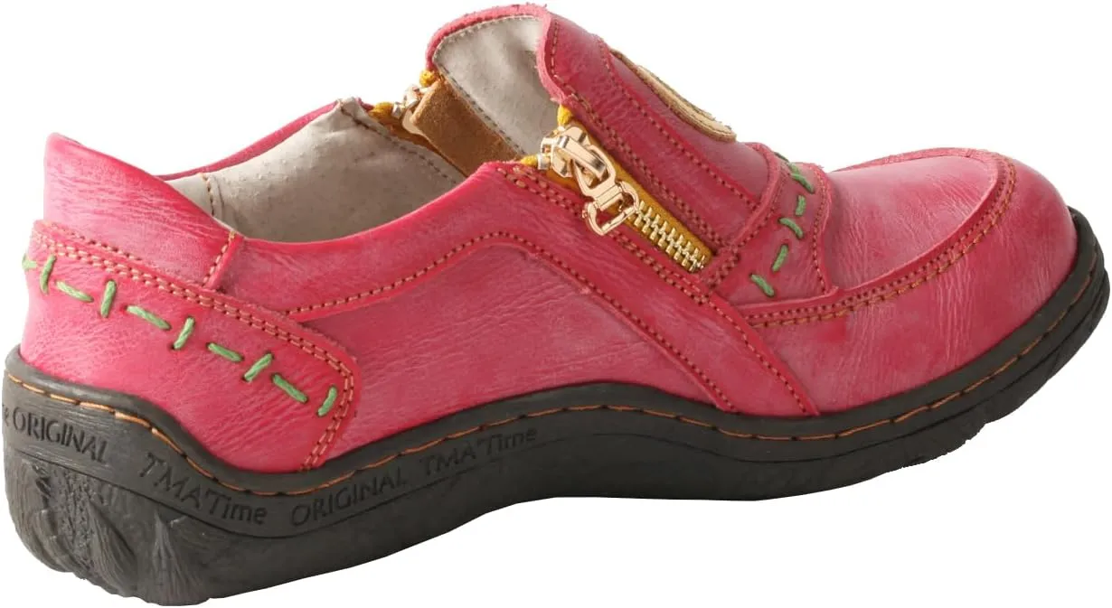 TMA EYES Women's Single-lace Zipper Non-Slip and Wear-Resistant Shoes