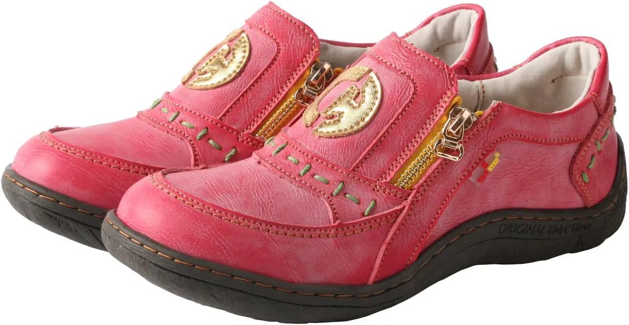 TMA EYES Women's Single-lace Zipper Non-Slip and Wear-Resistant Shoes
